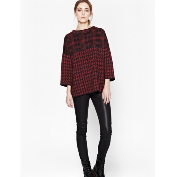 French Connection Sweaters - French Connection Houndstooth Alpaca Sweater Small